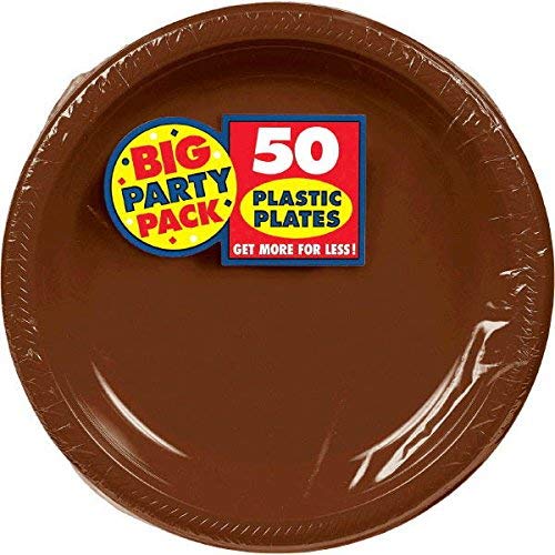 Amscan Reusable Round Chocolate Brown Plastic 10