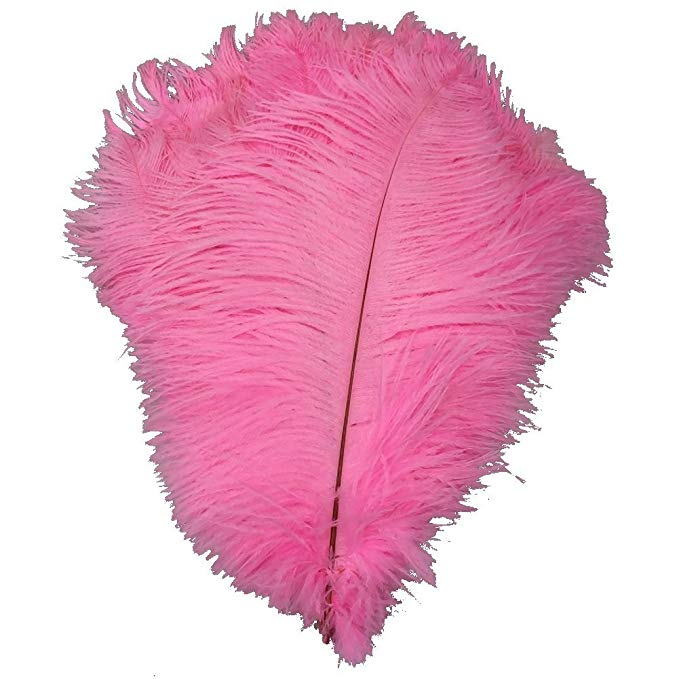 KOLIGHT 100pcs 12''~14''(30~35cm) Natural Ostrich Feathers for DIY Home Wedding Party Office Decoration (Pink)