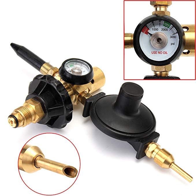 Precision Brass Helium Latex Balloon Air Flow Inflator Regulator 0-3000 PSI With Gauge For G5/8 Tank Valve 300150mm