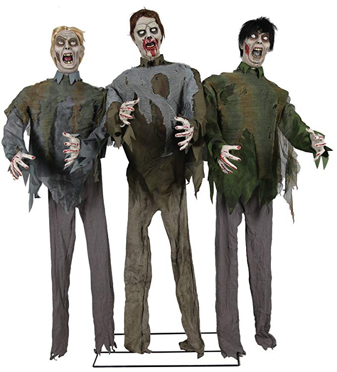 UHC Scary Haunted House Zombie Horde Horror Decoration Animated Halloween Prop