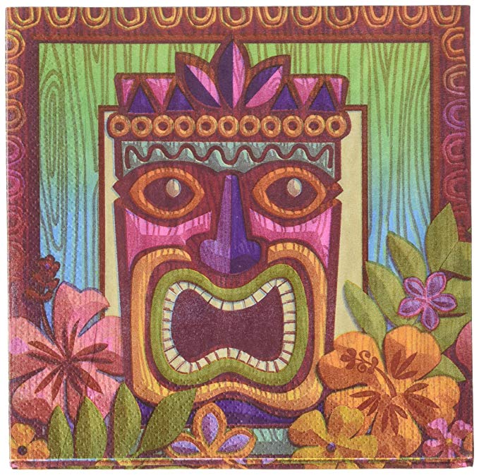 Amscan Sun-Sational Summer Luau Party Tiki Luncheon Paper Napkins Tableware Supplies , Multicolor, 750 Pieces