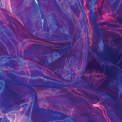 Blue Iridescent Chiffon Fabric