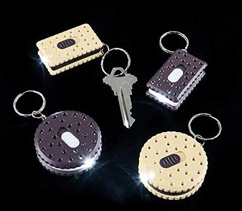 WHOLESALE LOT OF 144 COOKIE LED SUPER BRIGHT FLASHLIGHT KEY CHAINS BY DISCOUNT PARTY AND NOVELTY