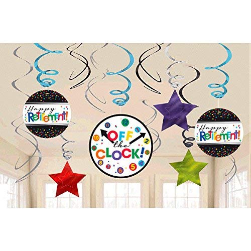 Amscan Fun-Filled Happy Retirement &Off The Clock Foil Swirl Childrens Party Decorations (144 Piece)