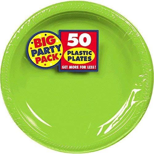 Amscan Reusable Round Kiwi Green Plastic 10