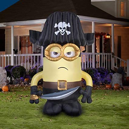 Gemmy Airblown Inflatable 9' X 6' Giant Eye Pirate Matie Minion Halloween Decoration