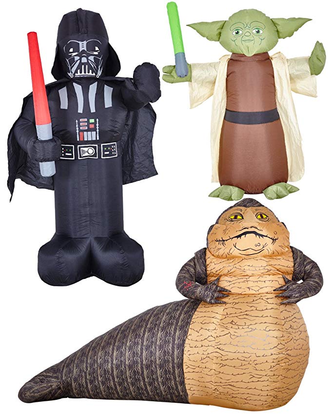 Stars Wars Inflatable Darth Vader Yoda Jabba The Hutt Blow Up Decorations Bundle