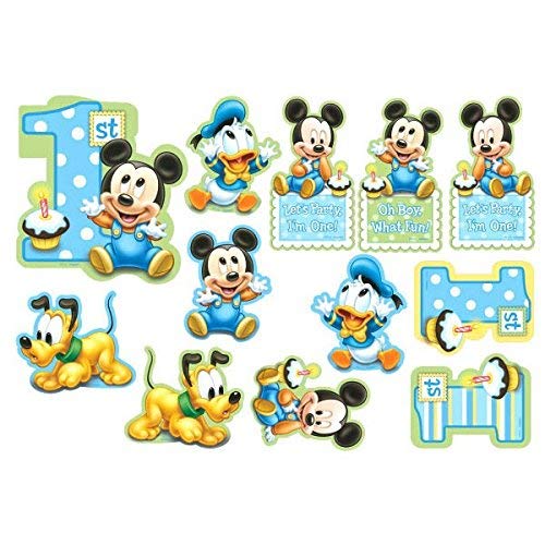 12-Piece Mickey's 1st Birthday Value Pack Cutout Decor, Blue