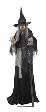 HALLOWEEN Animatronic ANIMATED LUNGING HAGGARD WITCH PROP DECOR- over 6ft tall