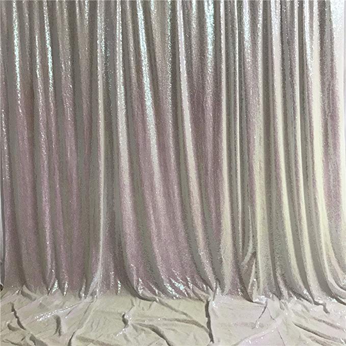 Zdada Sequin Satin Backdrops, Iridescent 8ftx8ft Party Backdrops, Wedding Backdrops, Sparkling Backdrops, Christmas/Home Decoration