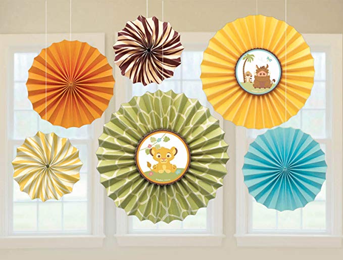 Baby Lion King 'Sweet Circle of Life' Paper Fan Decorations (6ct)