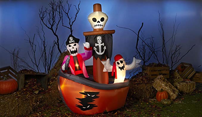 Totally Ghoul Airblown Halloween Decoration- Ghost Pirate Ship