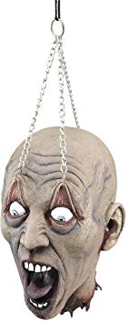 Halloween Horror Party Room Decoration Spooky Hanging Dead Head With Chain Prop